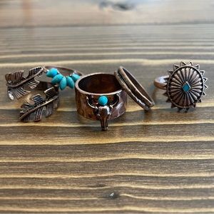 Set of 5 Western Rings